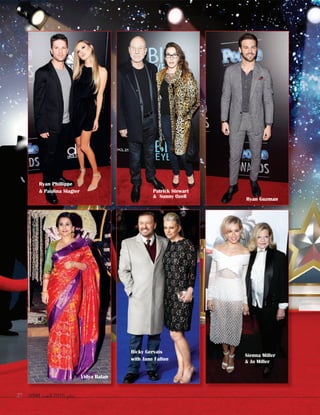 2098 ‫العدد‬ 2015 ‫يناير‬27
Ryan Guzman
Patrick Stewart
& Sunny Ozell
Ryan Phillippe
& Paulina Slagter
Vidya Balan
Ricky Gervais
with Jane Fallon
Sienna Miller
& Jo Miller
 