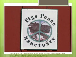 Thank god for people like Artist Jules Anslow who organized an Art Week for a Sanctuary this summer.