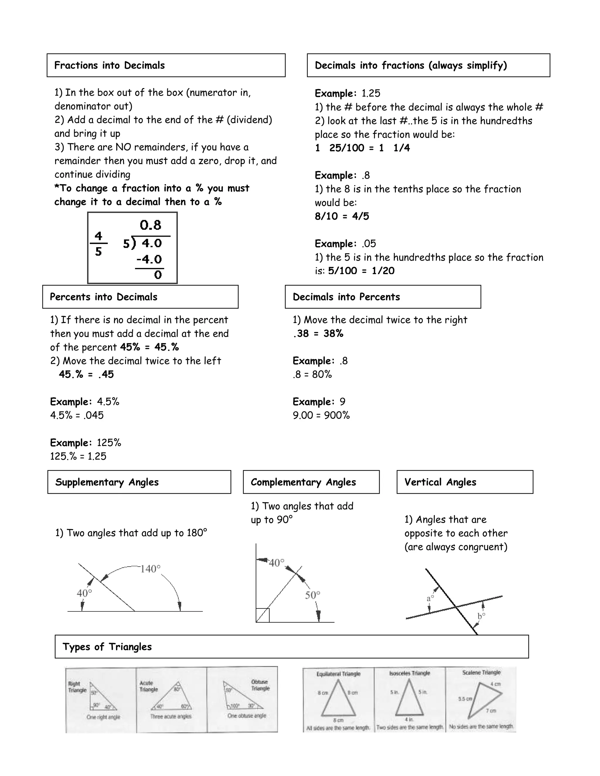 6th grade math notes | DOCX