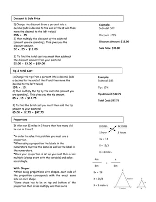 6th grade math notes | DOCX