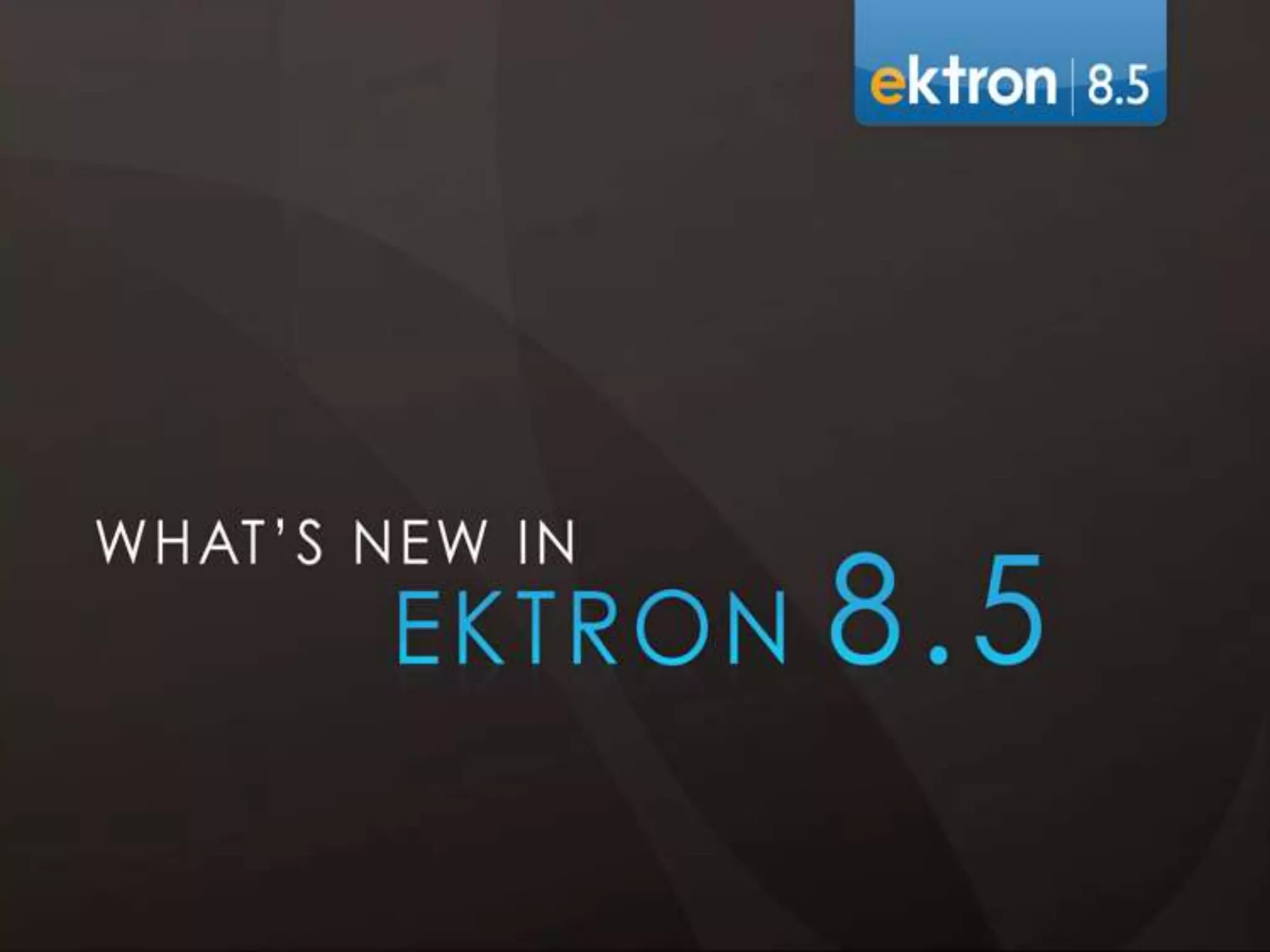Ektron 8.5 Web Content Managemnt