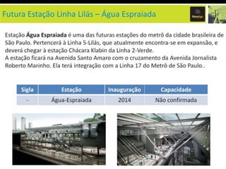Futura Estação Linha Lilás – Água Espraiada
 