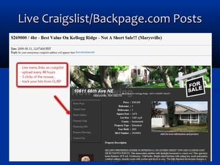 Live Craigslist/Backpage.com Posts

 