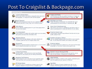 Post To Craigslist & Backpage.com

 