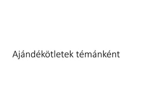 Ajándékötletek témánként
 
