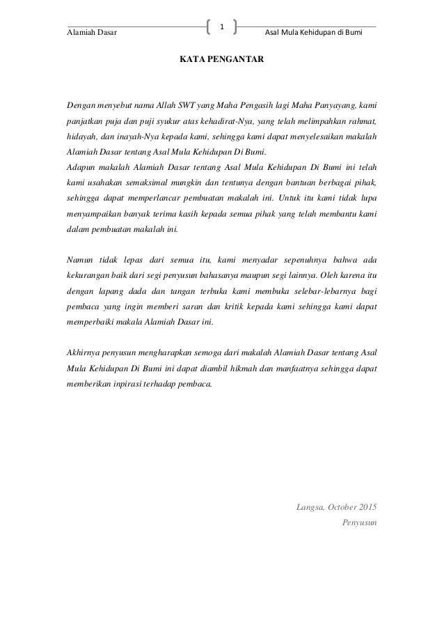 Asal Mula Kehidupan Di Bumi Alamiah Dasar