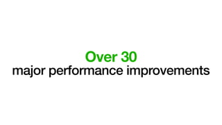 Over 30
major performance improvements
 
