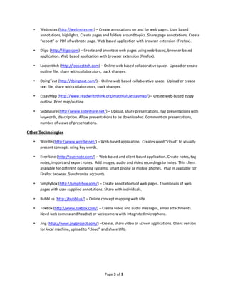 New and Emerging Technologies Listing