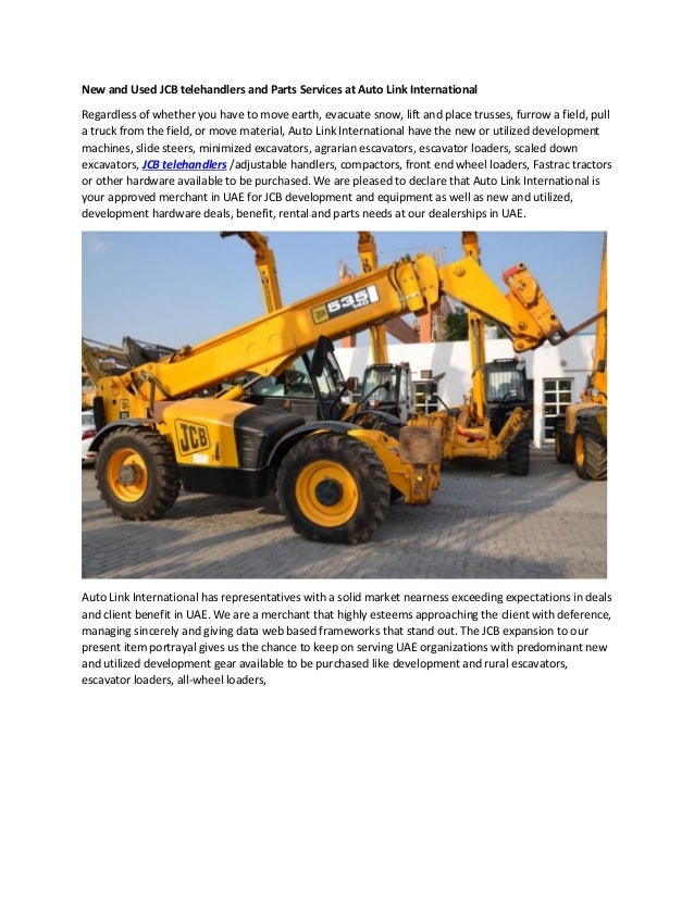 New and used jcb telehandlers and parts services at auto link international