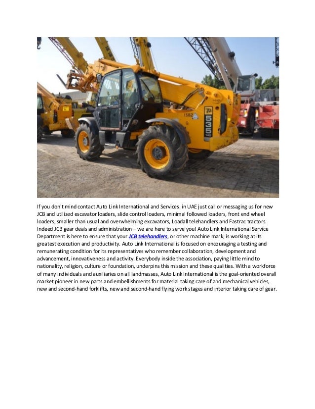 New and used jcb telehandlers and parts services at auto link international