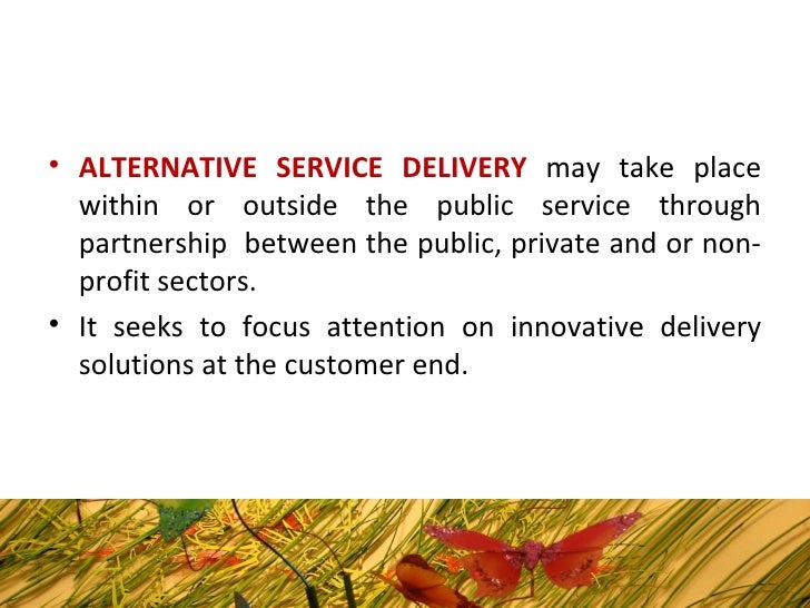 New Approaches in Public Service Delivery