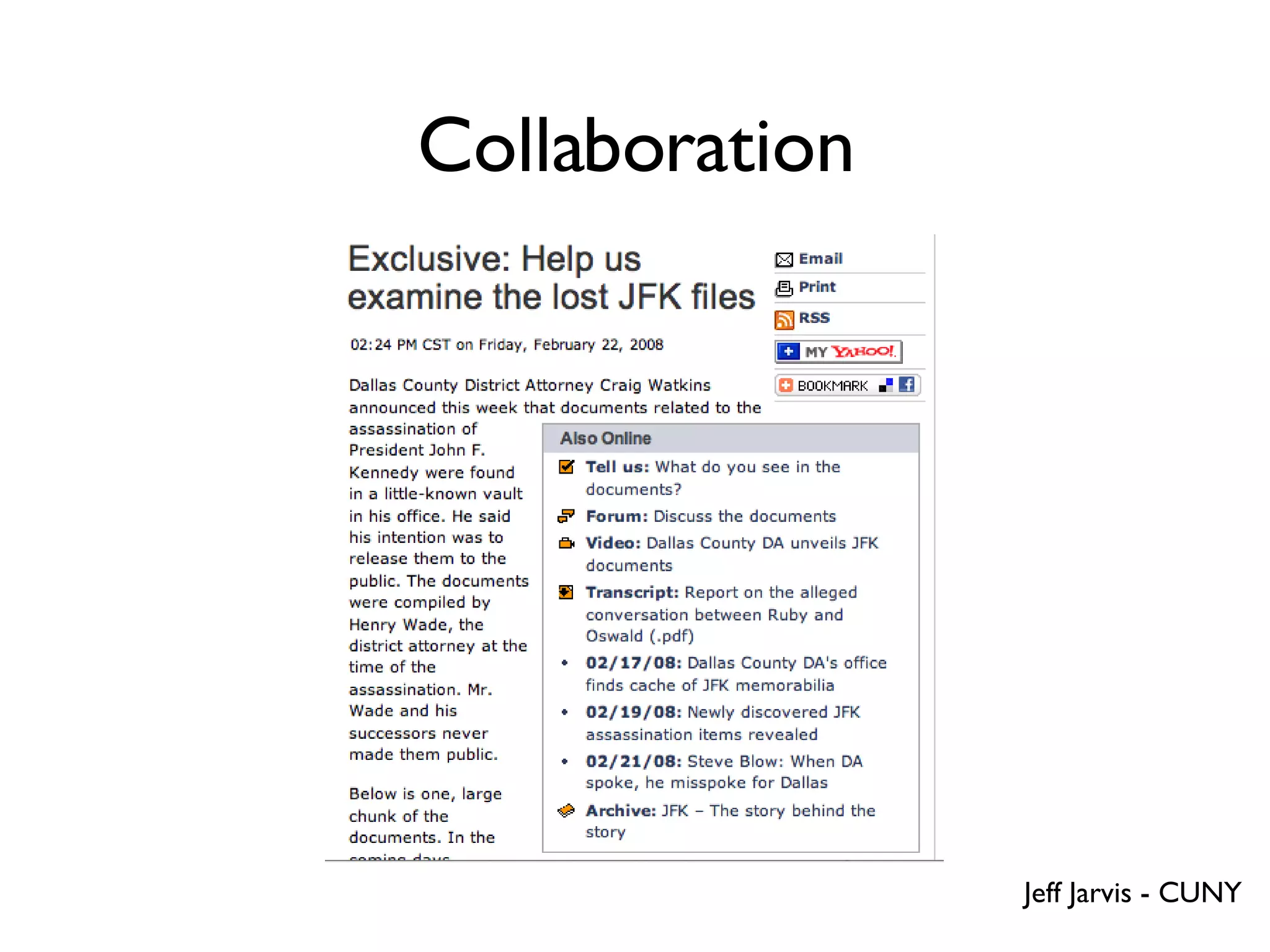 Collaboration Jeff Jarvis - CUNY 