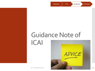 Guidance Note of
ICAI
IFCs - bharathraob.com
Mistakes IFCs Guidance Examples
17
 