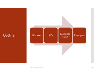 Outline Mistakes IFCs
Guidance
Note
Examples
IFCs - bharathraob.com 2
 