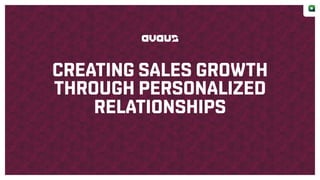 CREATING SALES GROWTH
THROUGH PERSONALIZED
RELATIONSHIPS
 