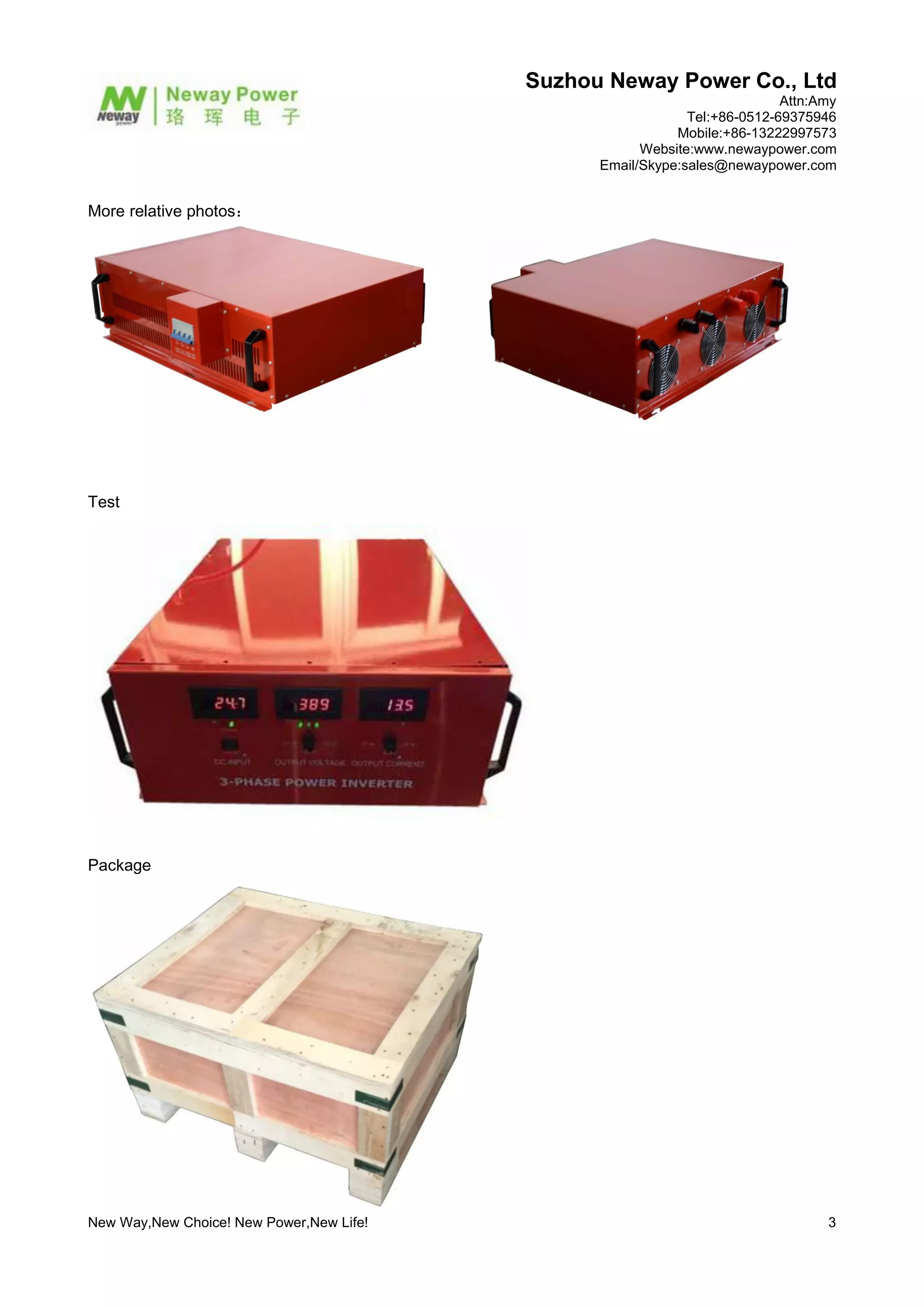 Neway power three phase power inverter specification | PDF
