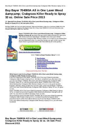 New bayer 704080 a all in one lawn weed ampampamp crabgrass killer ready to spray   32 oz