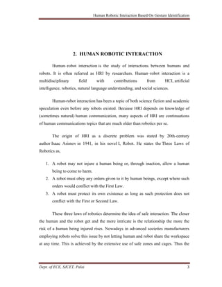 Human-Robot Interaction Based On Gesture Identification | DOCX