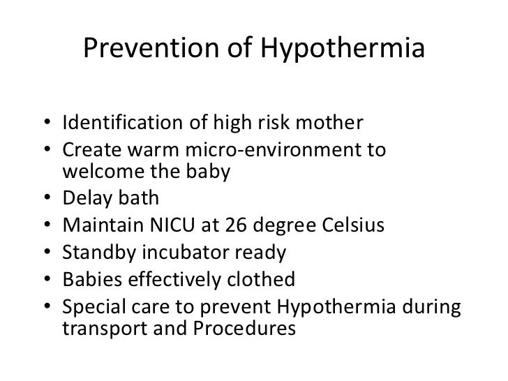 Apnea in newborns, Hypothermia and Hyperthermia