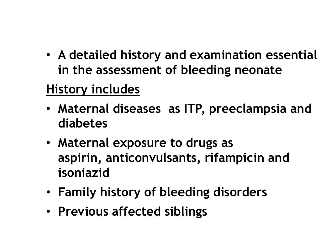 Bleeding in newborns