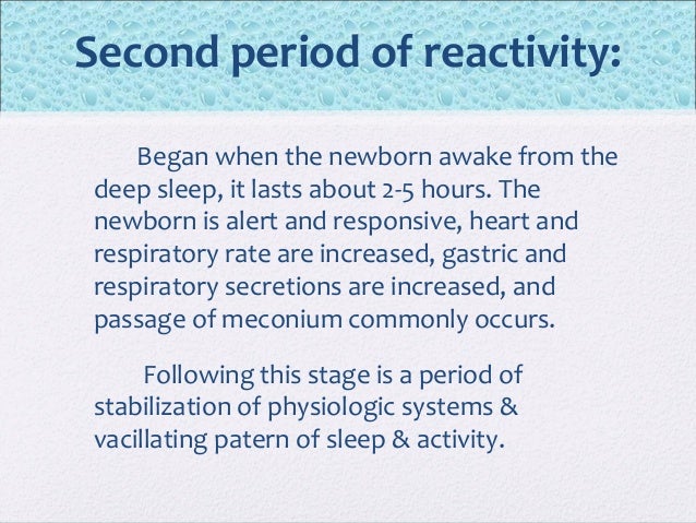first period of reactivity first period of reactivity