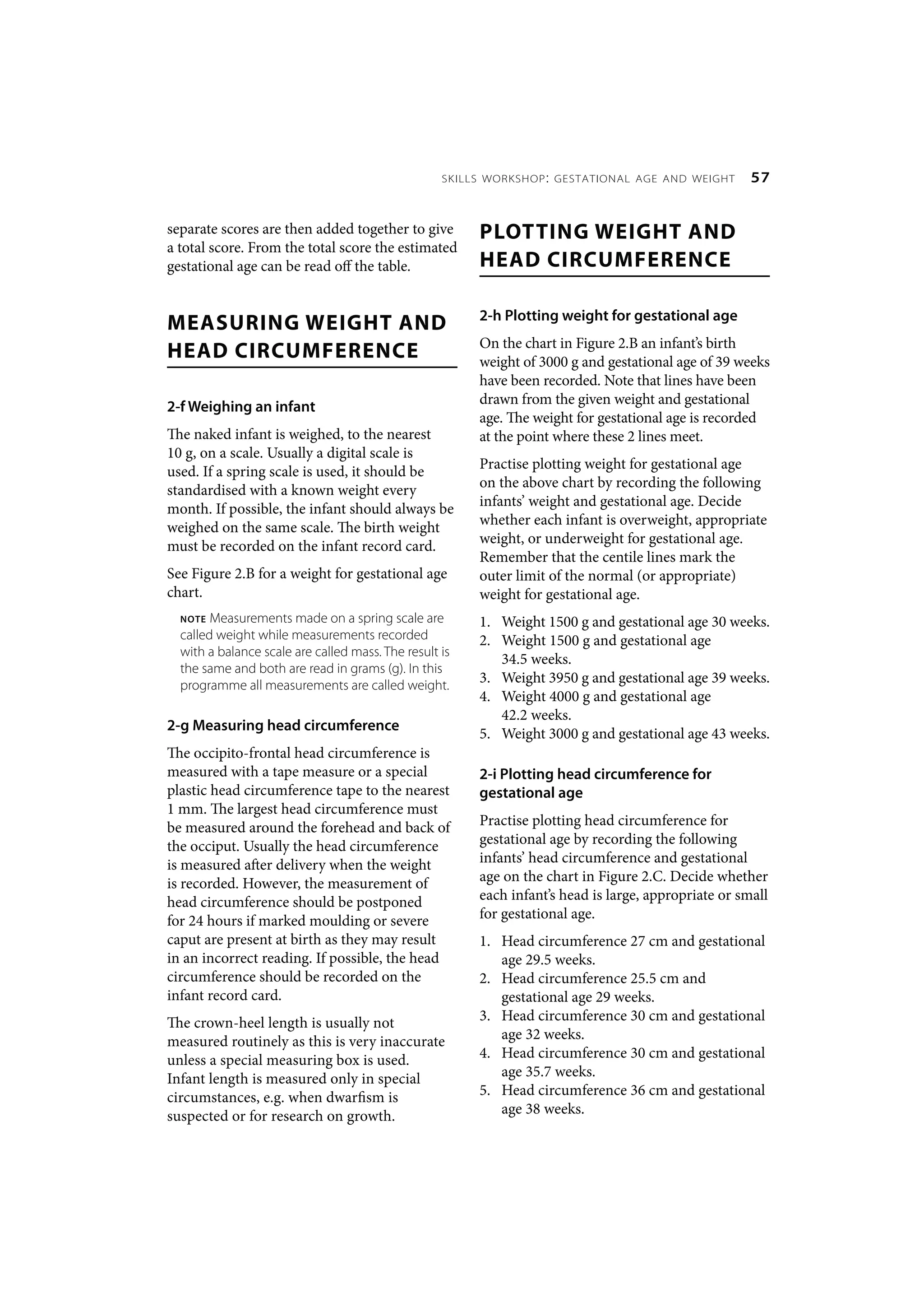 Newborn Care: Skills workshop Gestational age and weight. | PDF