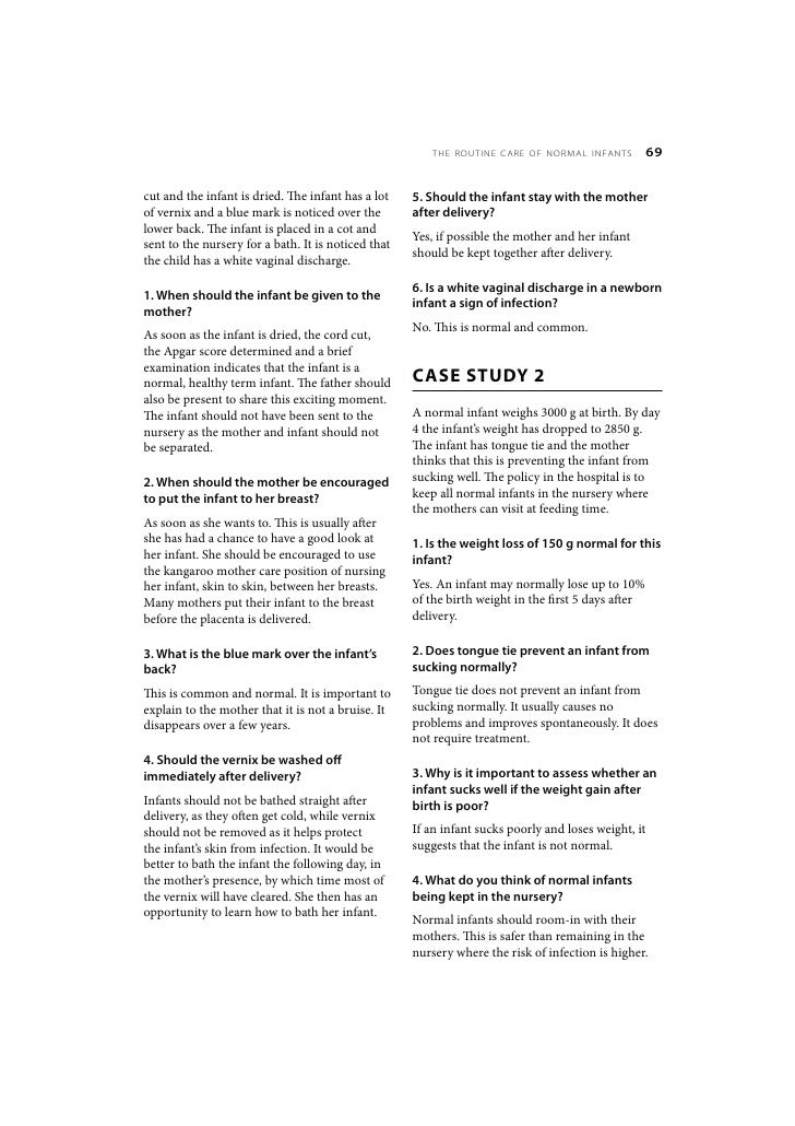 Newborn Care The Routine Care Of Normal Infants