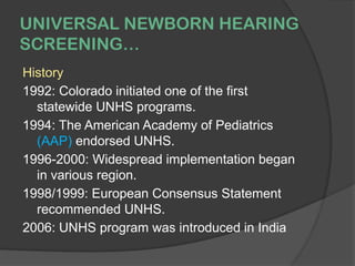 Newborn Hearing Screening : Universal vs. Selective pptx | PPTX
