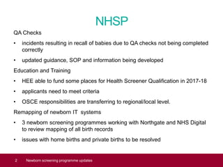 Newborn programme updates | PDF