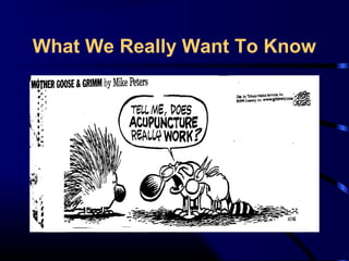 What We Really Want To Know

 