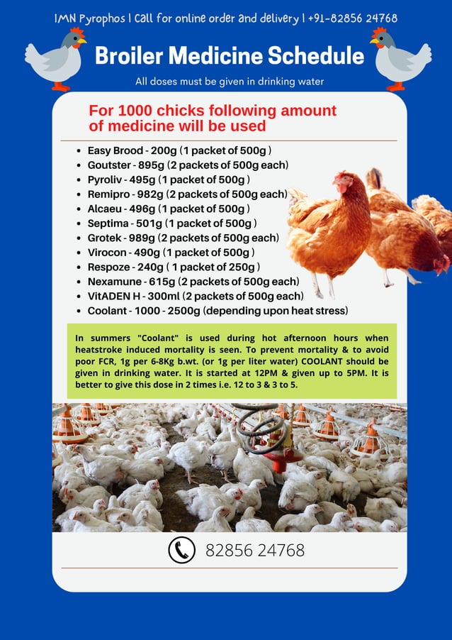 Broiler Medicine Schedule Chart Broiler Farming Made Easy