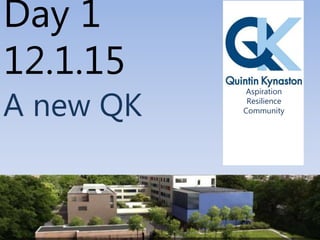 Day 1 
12.1.15 
A new QK 
Aspiration 
Resilience 
Community 
 