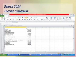 March 2014
Income Statement
 