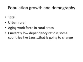 Newby socio economic and agro-development trends and drivers for asia