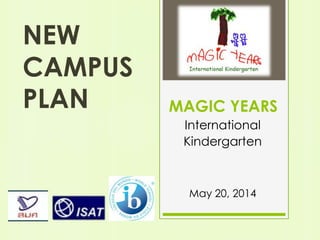 MAGIC YEARS
International
Kindergarten
NEW
CAMPUS
PLAN
May 20, 2014
 