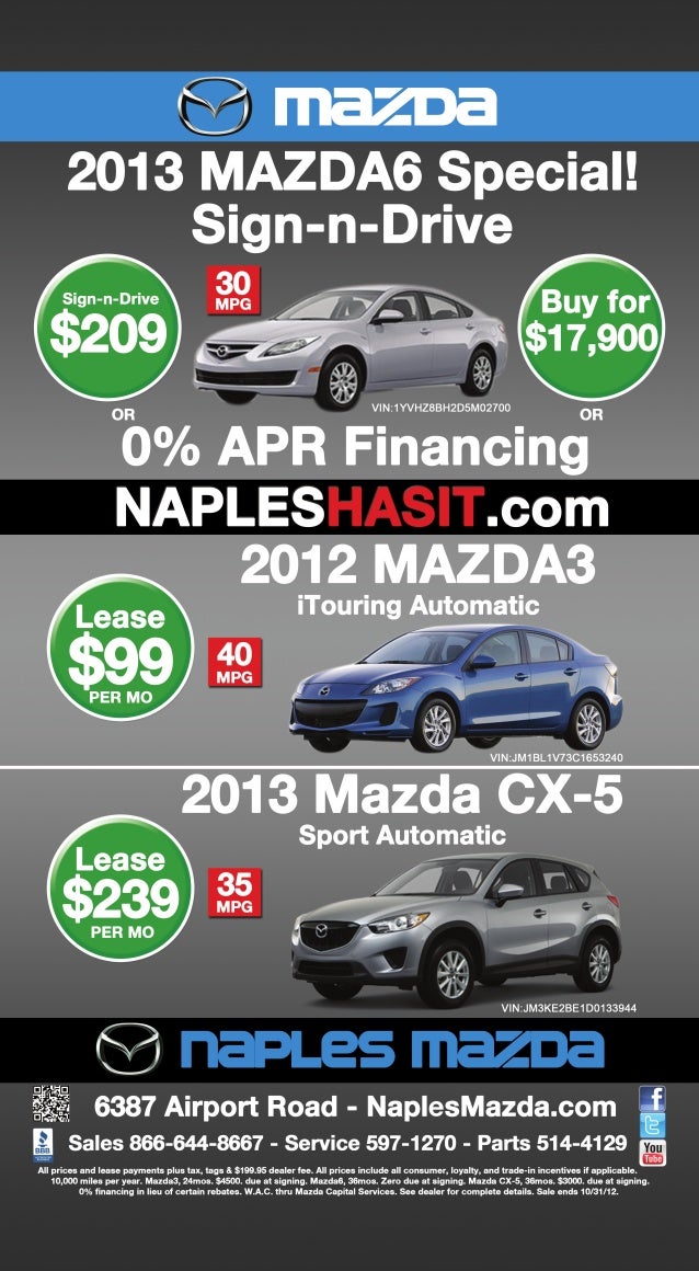Naples Mazda October New Car Specials