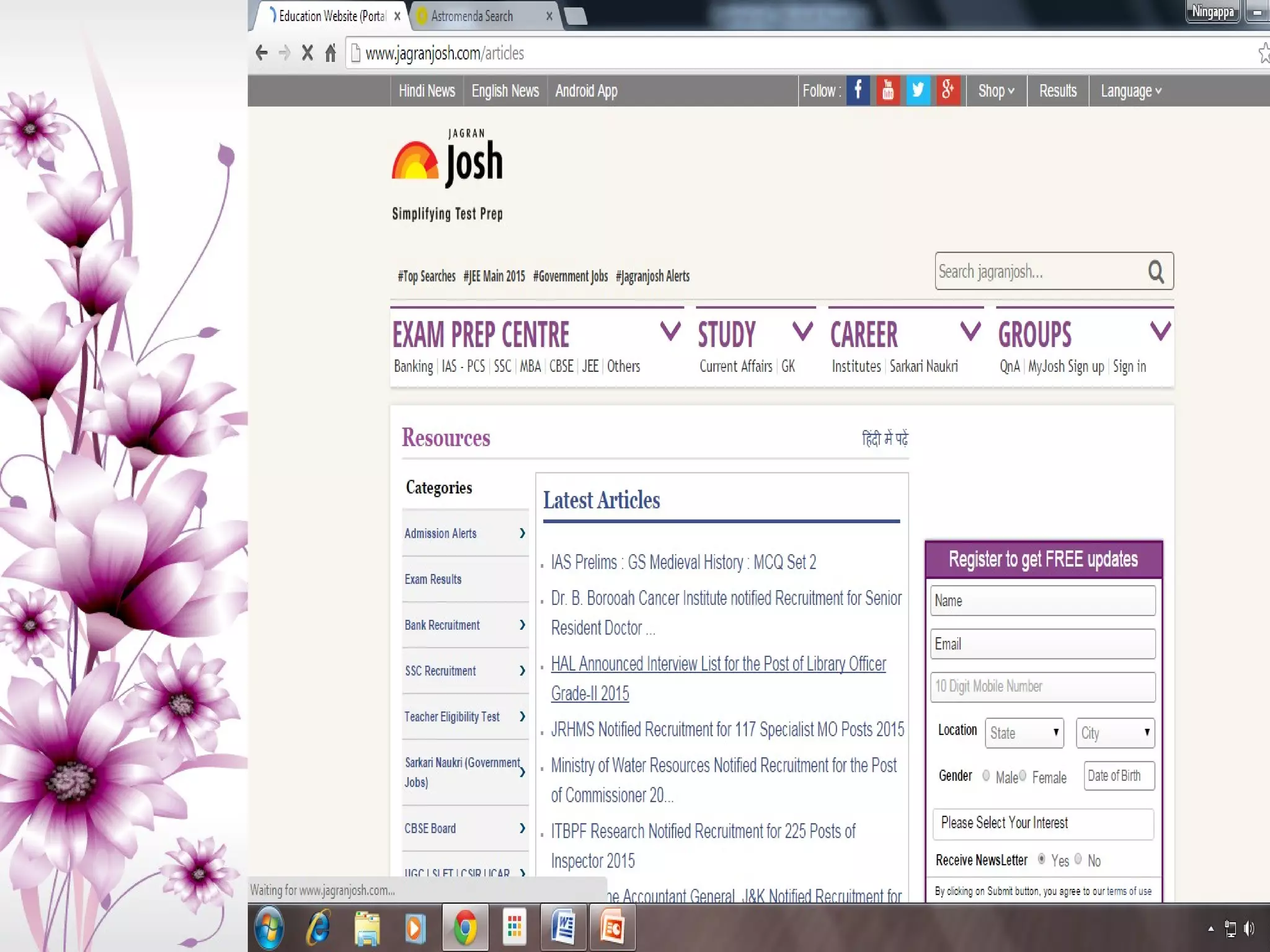 INFORMATION SOURCES FOR CAREER