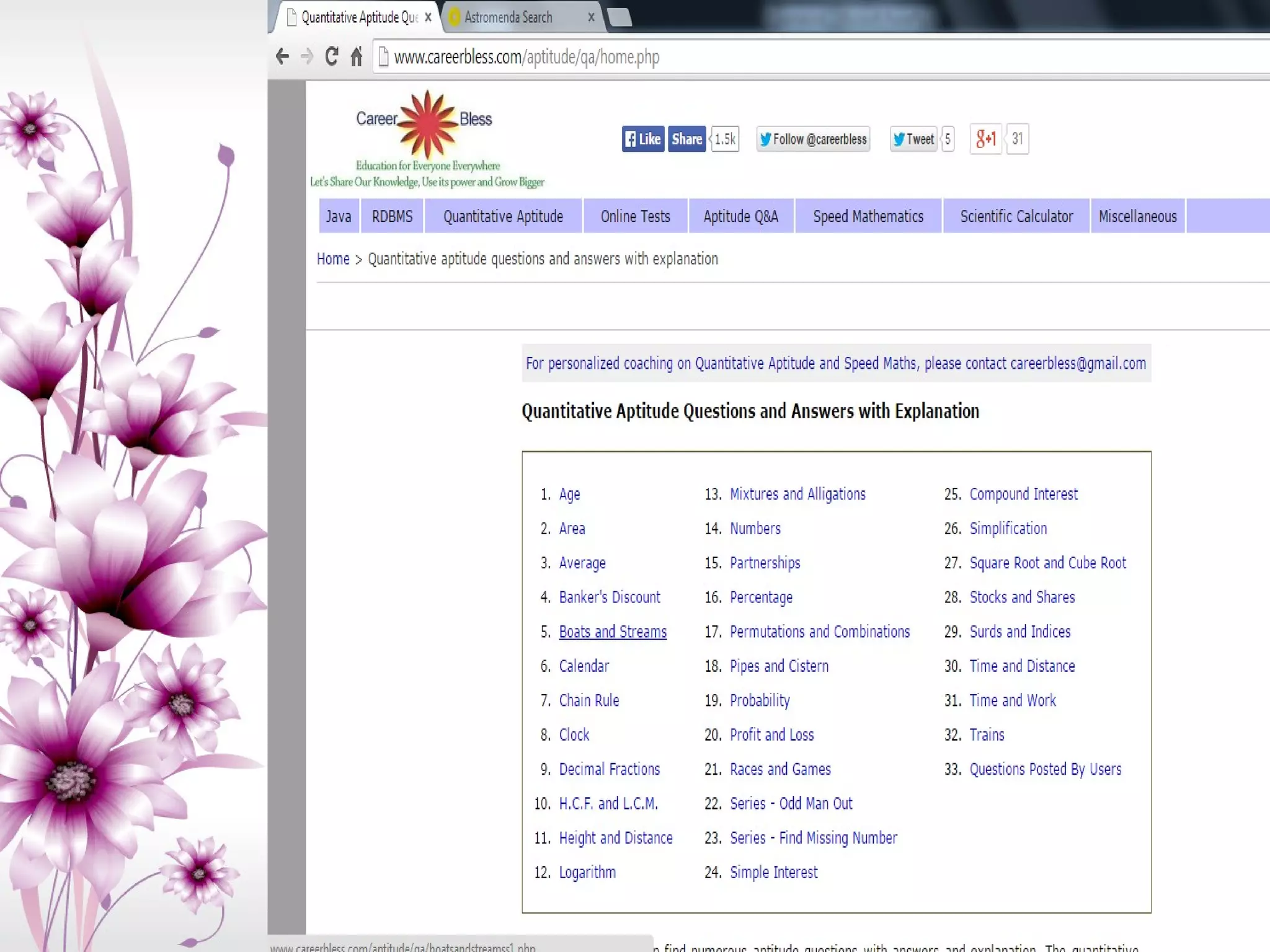 INFORMATION SOURCES FOR CAREER
