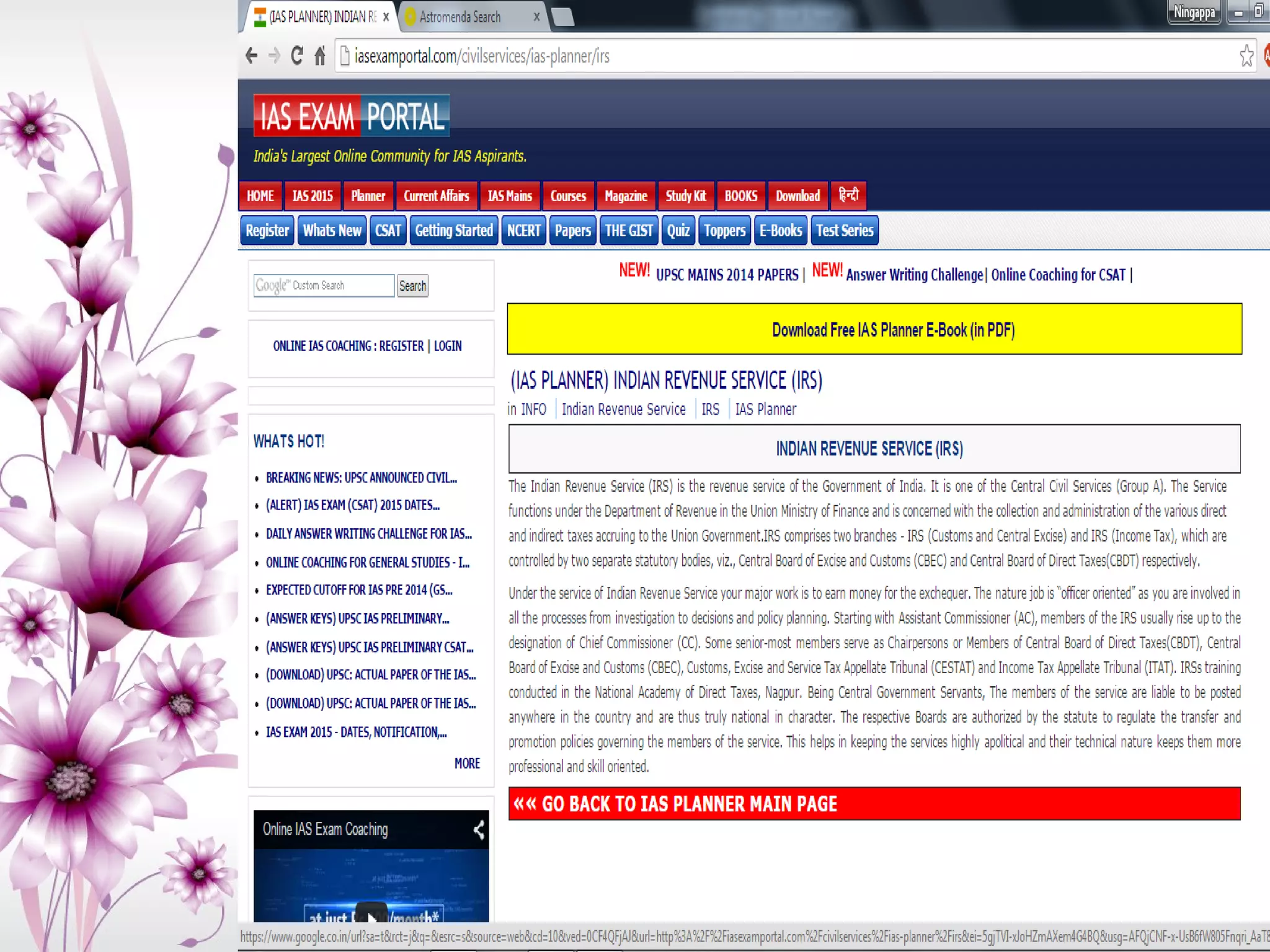 INFORMATION SOURCES FOR CAREER