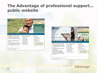 The Advantage of professional support… public website 