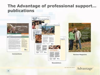 The Advantage of professional support… publications Connections Newsletters Review Magazine 