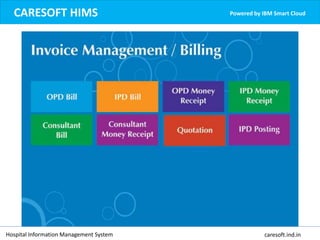 CARESOFT HIMS Powered by IBM Smart Cloud
Hospital Information Management System caresoft.ind.in
 