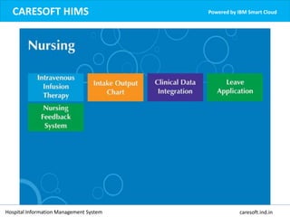 CARESOFT HIMS Powered by IBM Smart Cloud
Hospital Information Management System caresoft.ind.in
 
