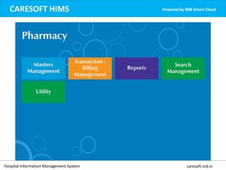 CARESOFT HIMS Powered by IBM Smart Cloud
Hospital Information Management System caresoft.ind.in
 