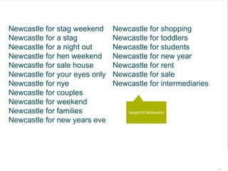 30 | 12.03.2015
Newcastle for stag weekend
Newcastle for a stag
Newcastle for a night out
Newcastle for hen weekend
Newcastle for sale house
Newcastle for your eyes only
Newcastle for nye
Newcastle for couples
Newcastle for weekend
Newcastle for families
Newcastle for new years eve
Newcastle for shopping
Newcastle for toddlers
Newcastle for students
Newcastle for new year
Newcastle for rent
Newcastle for sale
Newcastle for intermediaries
Insight #2 Motivation
 