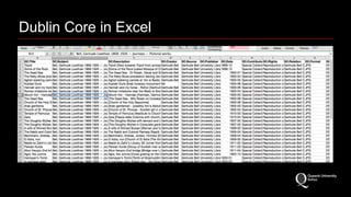 Dublin Core in Excel 
 