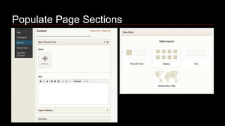 Populate Page Sections 
 