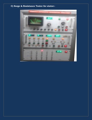 C) Surge & Resistance Tester for stator:-
 