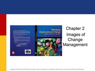 Chapter 2
Images of
Change
Management
.
Copyright © 2017 McGraw-Hill Education. All rights reserved. No reproduction or distribution without the prior written consent of McGraw-Hill Education.
 
