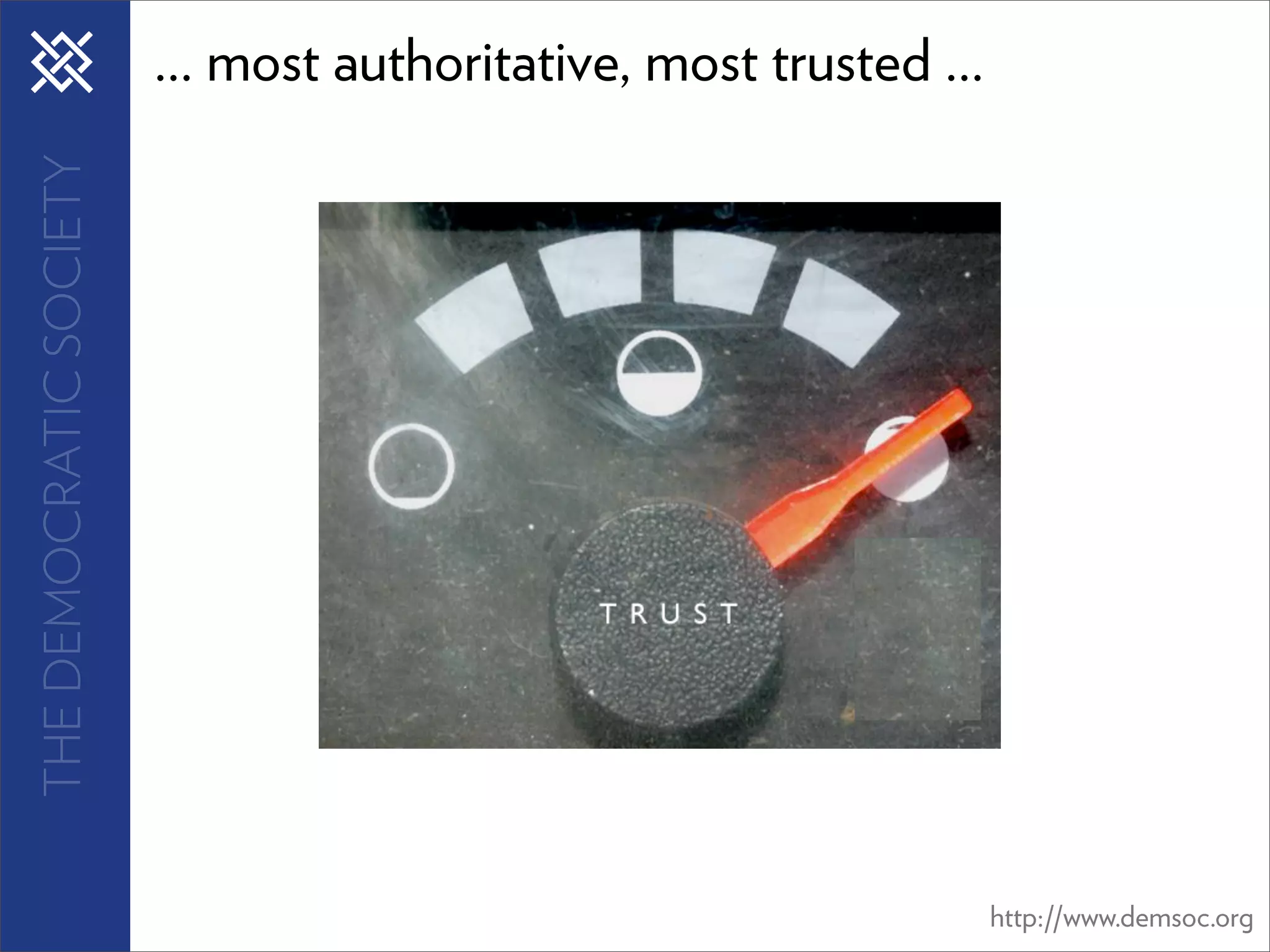 THE DEMOCRATIC SOCIETY   ... most authoritative, most trusted ...




                                                                    http://www.demsoc.org
 